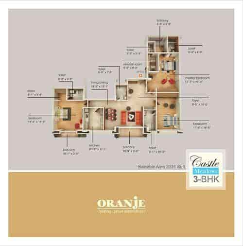3 BHK Luxury Flats in Oranje castle Lucknow