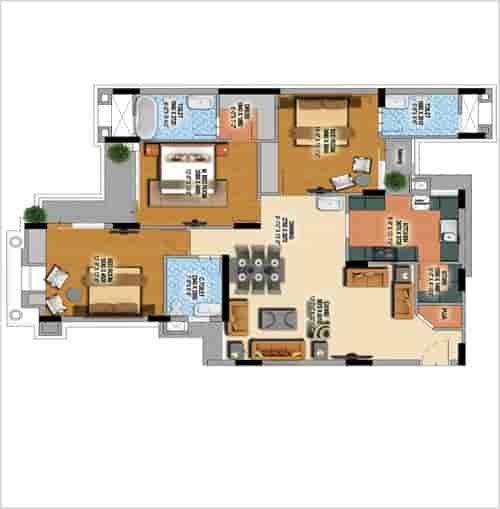 3 BHK flats for sale in  Baghamau Lucknow